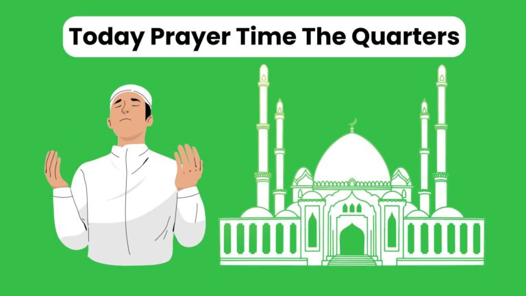The boy is offering prayer by following Prayer Time The Quarters